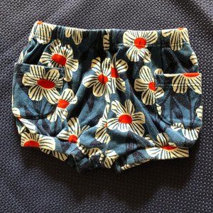 HANNA ANDERSSON Baby bubble pants bloomers - Floral blue, red, white - Size 6-12